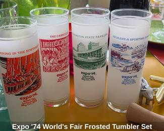 Expo  Worlds Fair Frosted Tumbler Set