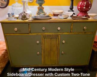 MidCentury Modern Style Sideboard or Dresser with Custom TwoTone Paint