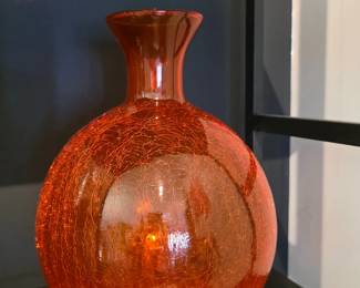 Blenko Amberina Crackle Glass Vase