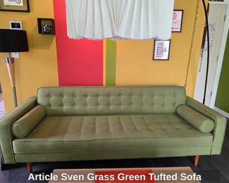 Article Sven Grass Green Tufted Sofa