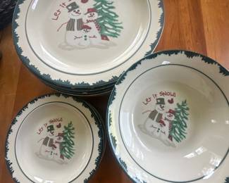 Let it Snow holiday dishes