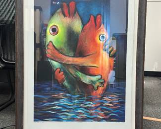 "Soul Mates" Giclee Print 4/350 Print, Hebrew Dedication "With Love", 2001
