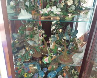 Festive bird statues