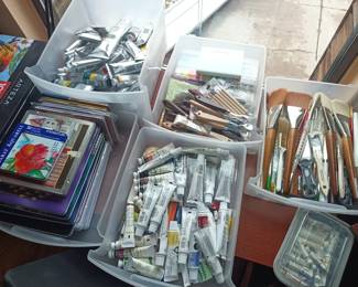 Oil paints and brushes.