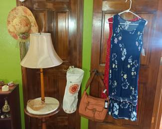 Lamps and bags and hats