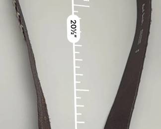 Brighton Made in USA Leather Belt with Engraved Buckle – Brown