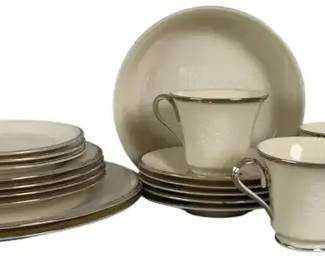 Lenox “Moonspun” Fine China Set – Cups, Saucers, Plates & Serving Bowl