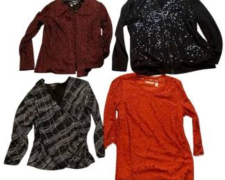 Lot of Women’s Size Medium Tops Isaac Mizrahi Onyx Sequin & Knit Blouses