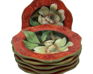 Patricia Brubaker Decorative Bowl Set – 6 Handcrafted Floral Bowls