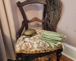 Antique Victorian chair on casters