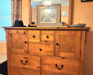 Fantastic Arts & Craft style Tall Chest/Dresser, solid wood, dovetail drawers, a plus for use in bedroom, dining, foyer, office, kitchen, craft room or workroom, for extra storage 