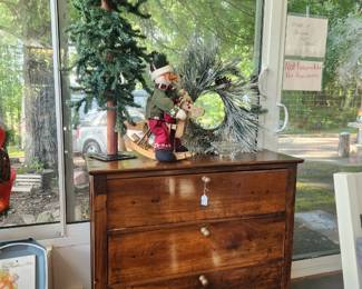 Mid 1800's 3 Drawer Chest/Dresser. Perfectly beautiful to use in a bedroom, living room, dining, foyer, kitchen, office, or bath. Large deep drawers for plenty of storage