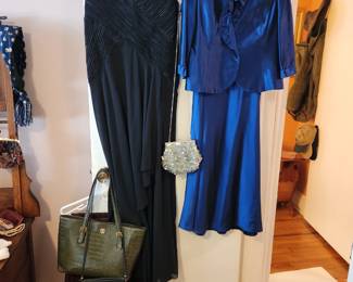 Stunning Royal Blue evening dress sz12 & classic Elegant Black Gown