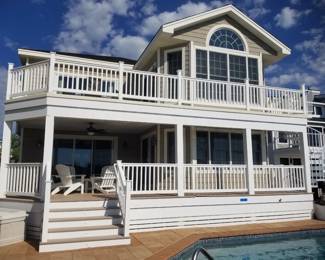 Vinyl railing; Trex decking; Azek