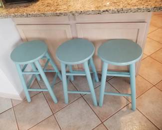 3 aqua bar stools