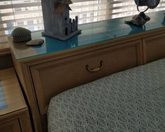 Queen bedrrom suite with storage headboard