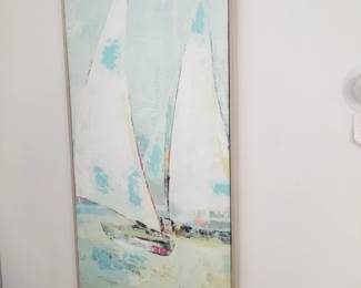 Sailboat scene on canvas