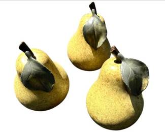 Faux Pears - Each With Brass Leaf