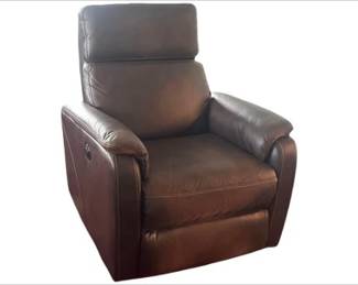Brown Leather Power Recliner