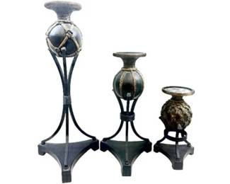 Kinder Collection Weave Cuff Candlesticks (3)