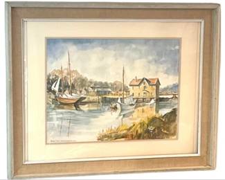 Rings End Bridge By Watercolor Local Artist Evelyn LaRocque
