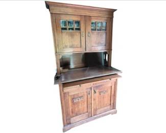 Vintage Hoosier Style Cupboard With Storage & Pull Out Surface