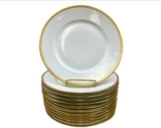 Theodore Haviland Limoges France Luncheon Plates With Gold Rim - Set Of 12