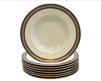 Bretton Woods China Bowls With Cobalt Blue And Gold Trim