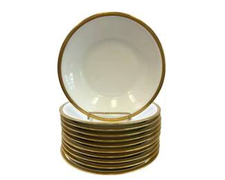 Theodore Haviland Limoges France Soup Bowls With Gold Rim - Set Of 11
