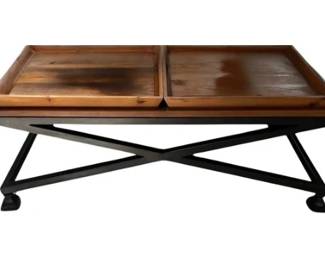 Tray Table with Wrought Iron Base