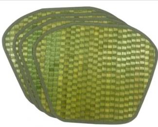 Green Checkered Bamboo Placemats