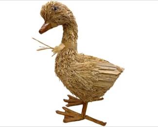 Bottlebrush Duck Sculpture Made With Natural Fibers