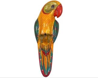 Mexican Folk Art Hand Painted Parrot