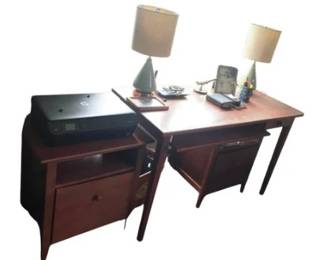 Desk & Matching End Tables For Storage