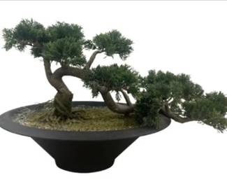 Artificial Juniper Bonsai Tree In Black Pot