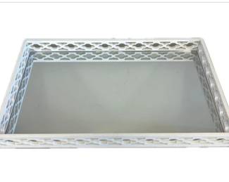Trellis Inspired Gallery Tray With Mirrored Surface