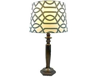 Oil Rubbed Bronze Finish Table Lamp With Geometric Patterned Shade