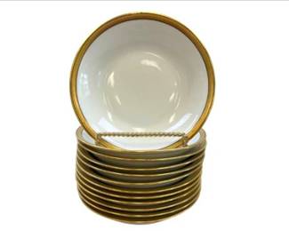 Theodore Haviland Limoges France Fruit/Dessert Bowls With Gold Rim