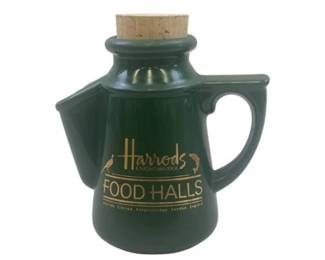 Harrods Food Halls Knightsbridge Green Ceramic Pitcher With Cork Stop
