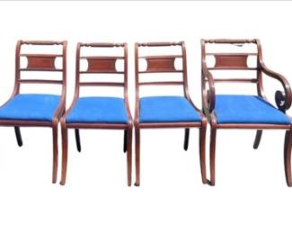 Willet Regency Style Dining Room Chairs With Barley Twist Design