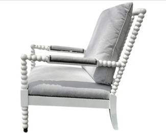 Spindle Frame Open Arm Chair - Grey Cushion