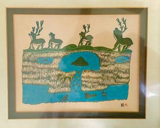 Canadian Inuit Art by William Noah (1971) - part of Cape Dorset Annual Graphics Collection (stone cut)