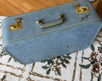 Vintage Blue Train Case 