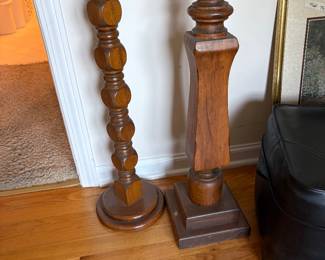 Wood  large candlesticks