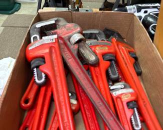 LOTS of Pipe wrenches many different sizes 
