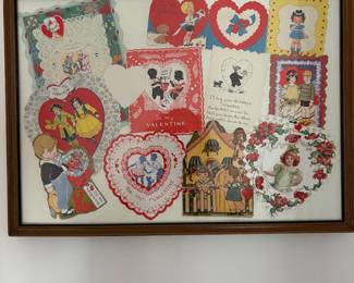 Vintage Valentines card display