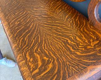 Tiger oak dresser and mirror