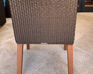 Set of 8 JANUS Et Cie Woven All-Weather Wicker Chairs. All Are In Great Condition But One Has A Slight Imperfection. Each Measures 20" W with 17" Seat Height. Photo 4 of 6.