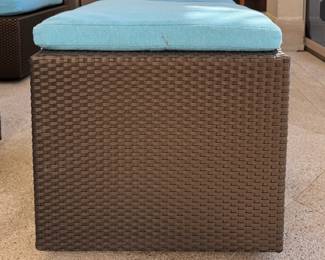 JANUS Et Cie Ottoman with Terry Cloth Upholstered Cushion - 2 Available. EXCELLENT CONDITION. Each Measures 18.5" x 18.5" x 18.5" H. Photo 1 of 4. 