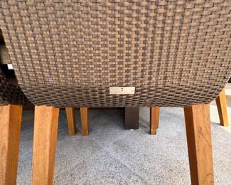 Set of 8 JANUS Et Cie Woven All-Weather Wicker Chairs. All Are In Great Condition But One Has A Slight Imperfection. Each Measures 20" W with 17" Seat Height. Photo 6 of 6.